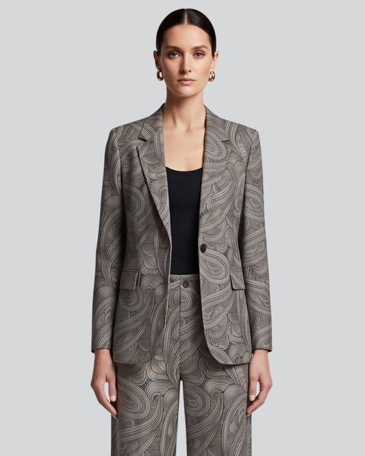 JULIA PAISLEY BADALONA SAGE WOMEN'S WOOL TAILORED JACKET