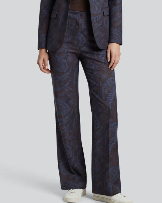 PHEOBE PAISLEY BADALONA BROWNIE WOMEN'S WOOL STRAIGHT-LEG PANT