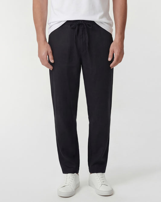 DEVON LINEN PANT - BLACK